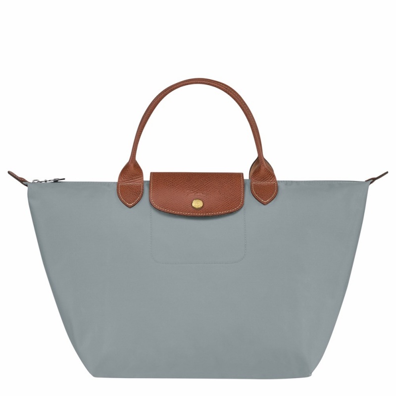 Grey Longchamp Le Pliage Original M Women's Handbags